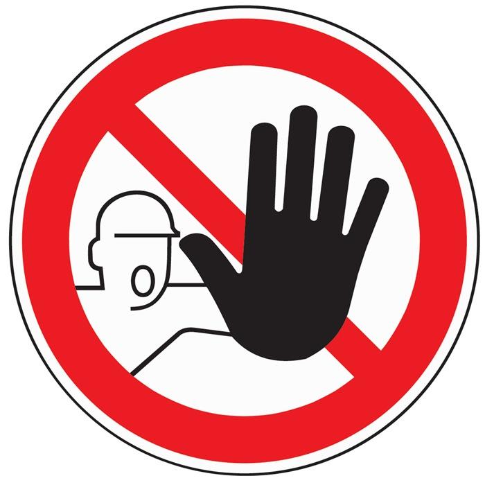 Symbole interdiction - ASR A1.3/DIN EN ISO 7010 - Accès interdit aux personnes non autorisées - Plastique - Ø 200mm_0