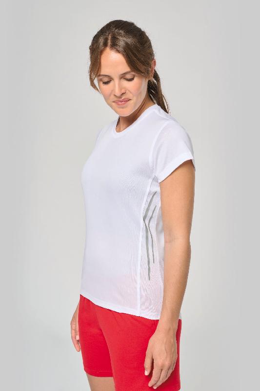 T-shirt de sport bi-matière manches courtes femme - PROACT - Réf: PA466 - Tissu respirant et éléments réfléchissants_0