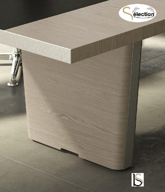 Table de réunion rectangulaire série X10 finition hébénisterie - Officity - 420, Noyer américain, Non_0