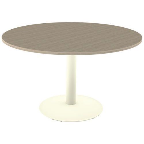 TABLE MANO Ø130 T6 - STRATIF ABS CHÊNE BORDALINO/BEIGE 1013 - MOBIDECOR