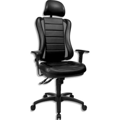 Topstar fauteuil Save noir - look sport - mécanisme synchrone - accoudoirs réglables - piètement noir - rembourrage en mousse 30 kg/m3_0
