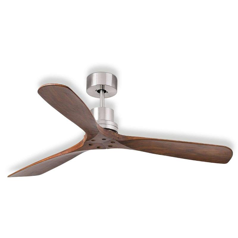 FARO BARCELONA VENTILATEUR LANTAU, TÉLÉCOMMANDE, NOYER/ACIER