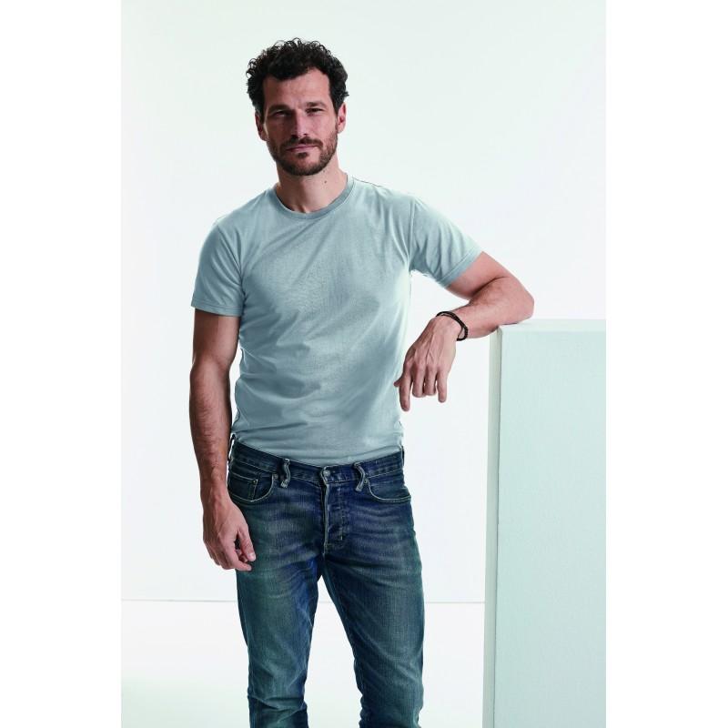 0r165m0 - T-shirt homme col rond - coupe slim, mélange polyester-coton, renfort épaule à épaule_0