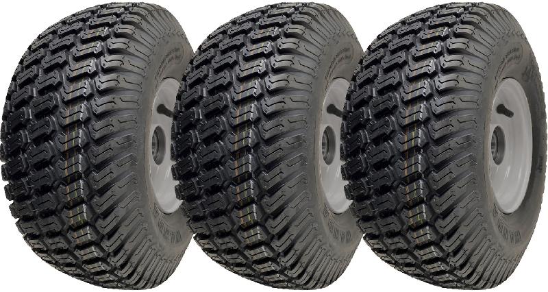 15x6.00-6 Roues de tondeuse à gazon moyeu 65mm, pneu sur jante roulements 20mm (lot de 3)_0