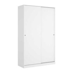 Armoire 2 portes coulissantes chambre panneau mélaminé blanc 120 x 50 x 204 cm AUCUNE - blanc Bois manufacturé 03K12532_0