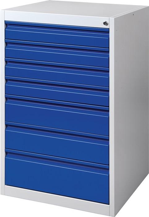 Armoire à  tiroirs BK 600 H1000xl600xP600 mm gris/bleu 7 tiroir extraction simple_0