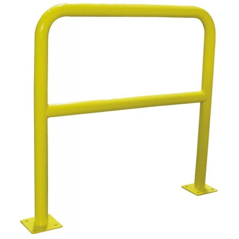 Barrières de sécurité acier diamètre 40 mm à platine longueur 100 cm hauteur 100 cm coloris jaune et noir_0