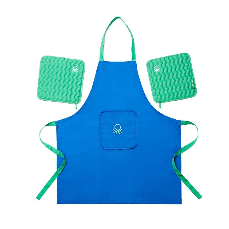 Benetton - Set 3pc tablier (tablier + 2 maniques) coton - multicolore BE243_0