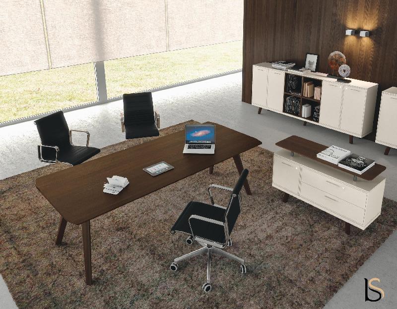 Bureau de Direction Rail en bois- Bralco. - 200, Chêne foncé_1