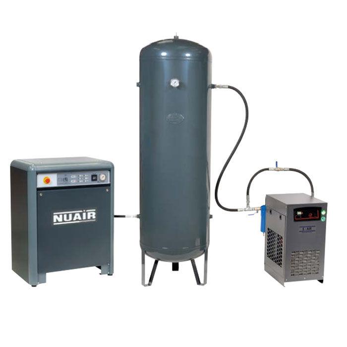Compresseur d'air insonorisé NUAIR 5,5 CV - 500 L, marche lente 800 trs/min avec sécheur_0