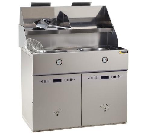 Friteuse SOFINOR à gaz - 2 cuves rondes Ø400 mm - 15 à 18L - Réf : FGA2GP_0