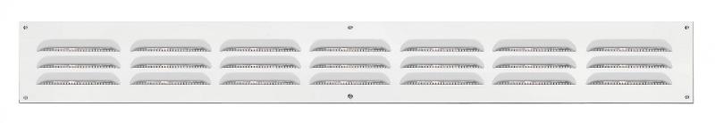 Grille d'aération en aluminium laqué - 5 x 40 cm - Usage intérieur et extérieur - Avec moustiquaire_0