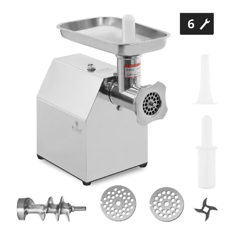 Hachoir à viande professionnel en inox - Fonction retour arrière - 140 kg/h - 850 Watts - Réf : 14_0001955_0