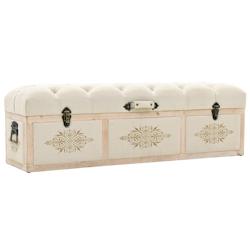 Helloshop26 - Banc banquette de rangement 110 cm crème bois de sapin massif et tissu 02_0010762 - 3000591947767_0