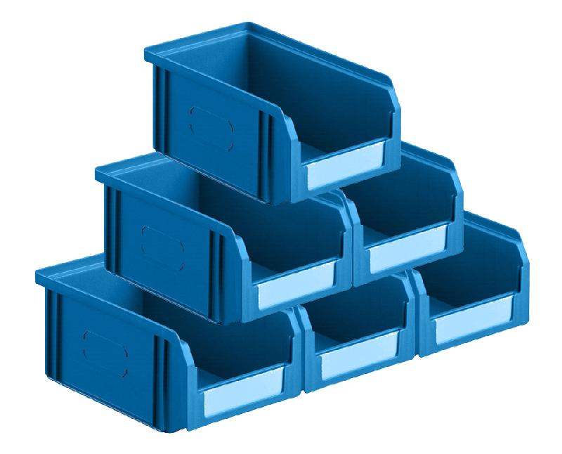 Lot de 50 bacs à bec plastique 1l bleus_0