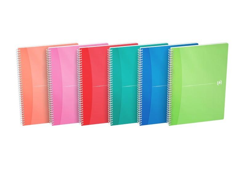 Oxford Lot de 5 Cahier My Colours rel. Intégrale A4, 100p./50 feuilles 90g/m², quadrillé 5x5 + marge, coloris assortis (6) - 3020120029443_0
