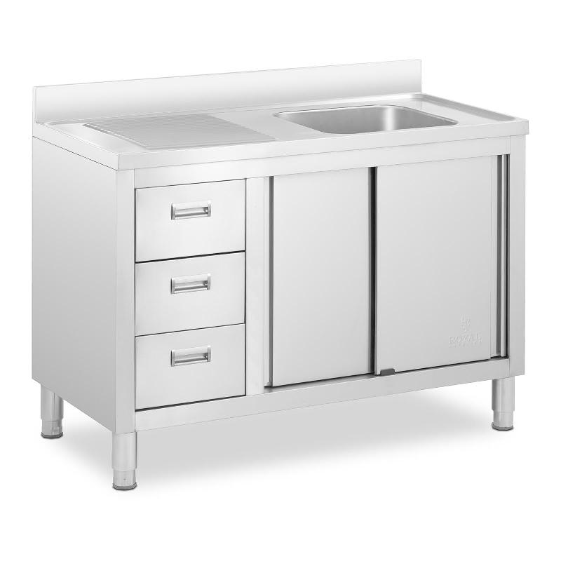 PLONGE INOX SUR MEUBLE - 1 BAC ACIER INOXYDABLE - 400 X 400 X 300 MM 14_0005021_0