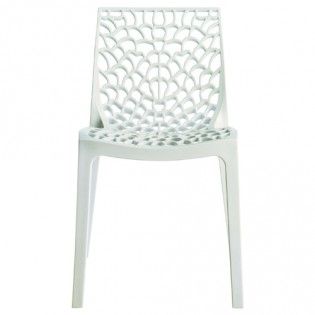 S6316B - Chaises empilables Gruvyer - Weber Industries - Polypropylène blanc - Largeur 52 cm_0