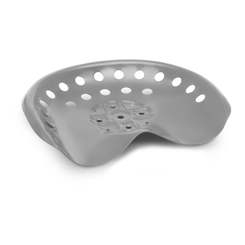 Siège de tracteur 44 x 34 cm - Inspiration rétro argent - Hillvert - Acier solide et durable - Charge max. 150 kg_0