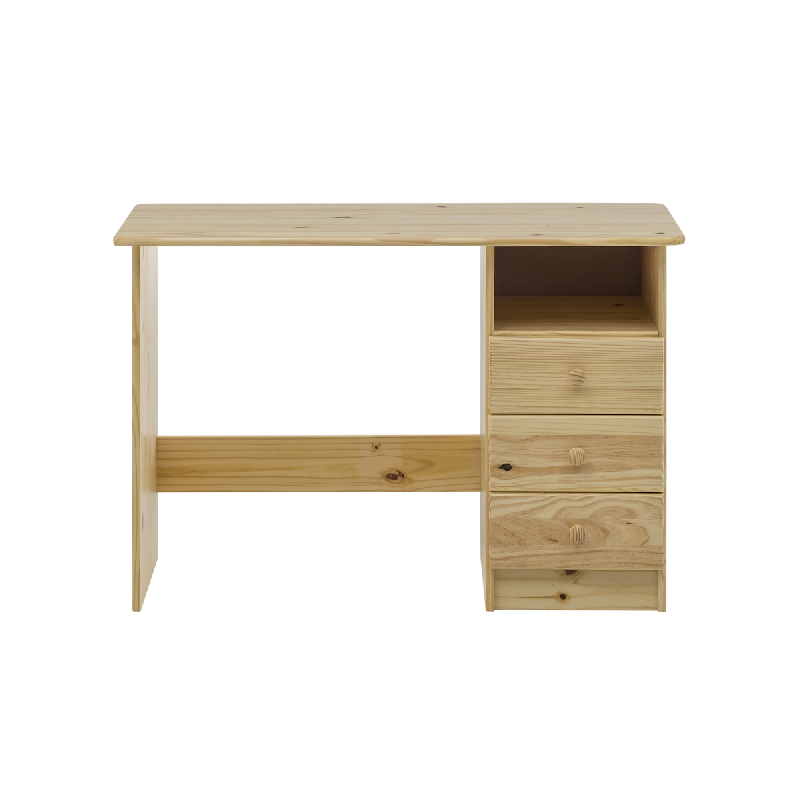 SIT Möbel Bureau | 3 tiroirs, 1 compartiment ouvert | Pin massif | L 110 x P 54 x H 73 cm | Naturel - marron multi-matériau 19000-72_0