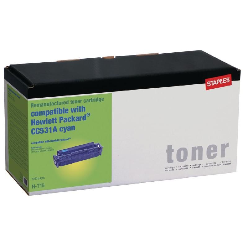 STAPLES TONER REMIS À NEUF 304A C (4217295) - COMPATIBLE: HP - COULEUR: CYAN