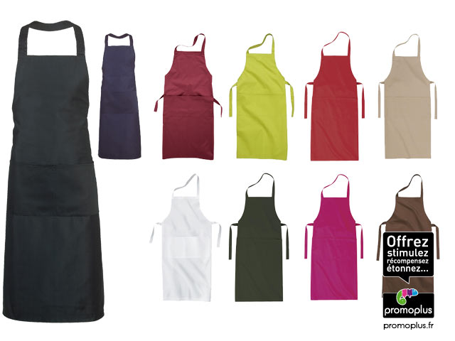 Tablier publicitaire personnalisable - 2 poches - Twill 65% polyester et 35% coton - Disponible en 11 coloris_0