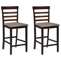 VidaXL Tabourets De Bar Lot De 2 Marron Tissu - 241704_0