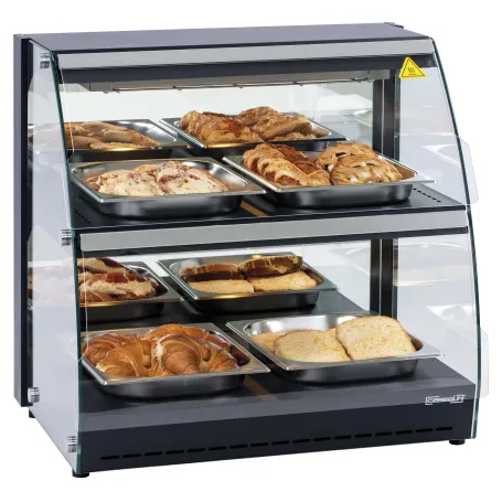 Vitrine chauffante self-service 100L - CASSELIN CVCSS100L - Acier inox noir, température réglable de 30°C à 90°C_0