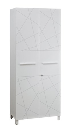 ARMOIRE HAUTE DE BUREAU SUNDAY 2 PORTES BLANC GRAPHIQUE