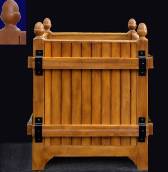 Bac d'orangerie en bois massif, démontable et sur-mesure avec ceintures en bois pour le milieu extérieur - OASIS_0