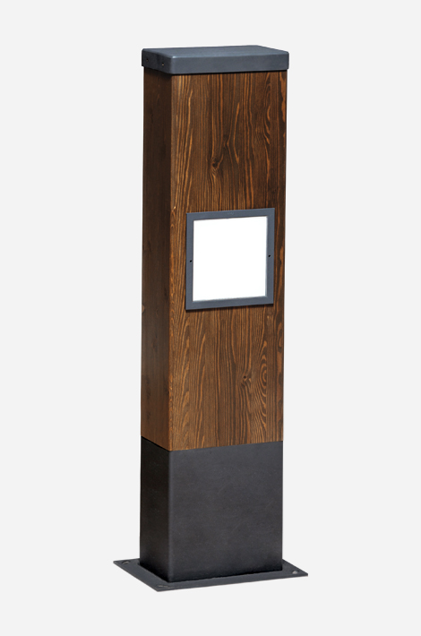 Borne lumineuse d'éclairage public Natty 1 - LED 7.2W - Aluminium, acier et bois - 1.06m - IP65_0