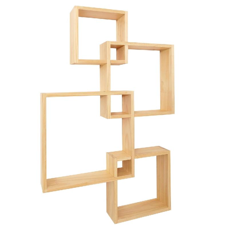 Décoshop26 - Étagère murale moderne en forme de cubes design contemporain 91 x 59 x 10 cm en bois clair 04_0009074 - Bois massif 3000267302609_0