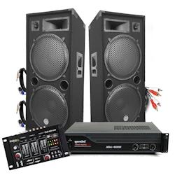 GEMINI pack enceintes geantes avec ampli - 2x15