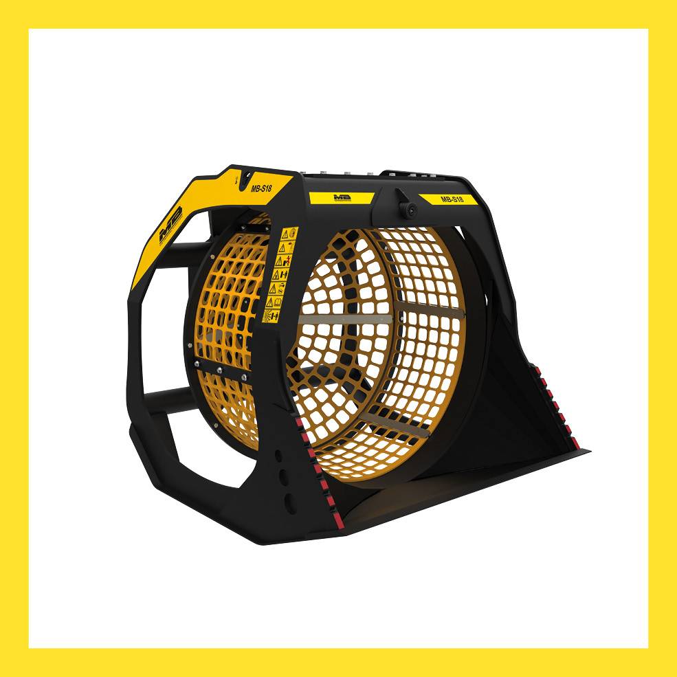 Godet cribleur MB Crusher - Compatible avec Caterpillar, Komatsu, Case, New Holland, Liebherr, Volvo - MB France_0