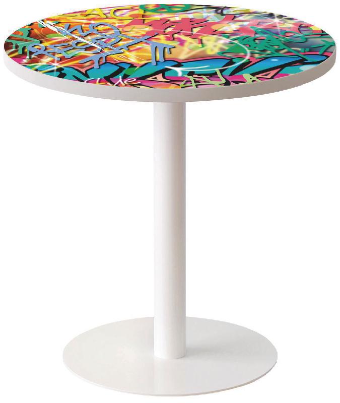 GUÉRIDON BAS EASY OFFICE PIED MÉTAL Ø 60 CM PLATEAU COLORIS DÉCOR FREESTYLE - MANUTAN COLLECTIVITÉS