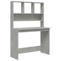 Helloshop26 - Bureau table poste de travail meuble d'ordinateur informatique étude avec étagères 102 x 45 x 148 cm bois d'ingénierie 02_0023491 -_0
