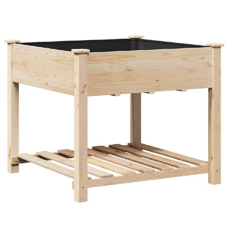 Helloshop26 - Cache-pot de jardin avec étagère pratique 90 x 90 x 76,5 cm en sapin massif beige 02_0058850 - beige Bois massif 3000240812552_0