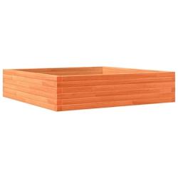 Helloshop26 - Jardinière bac lit surélevé plantes fleurs terrasse jardin cire 100 x 100 x 23 cm bois de pin massif marron 02_0038420 - 3000217663491_0