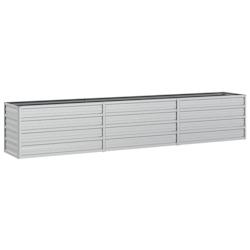 Helloshop26 - Jardinière bac lit surélevé plantes fleurs terrasse jardin de jardin 240 x 40 x 45 cm acier galvanisé argenté Argent 02_0039409 - 3_0