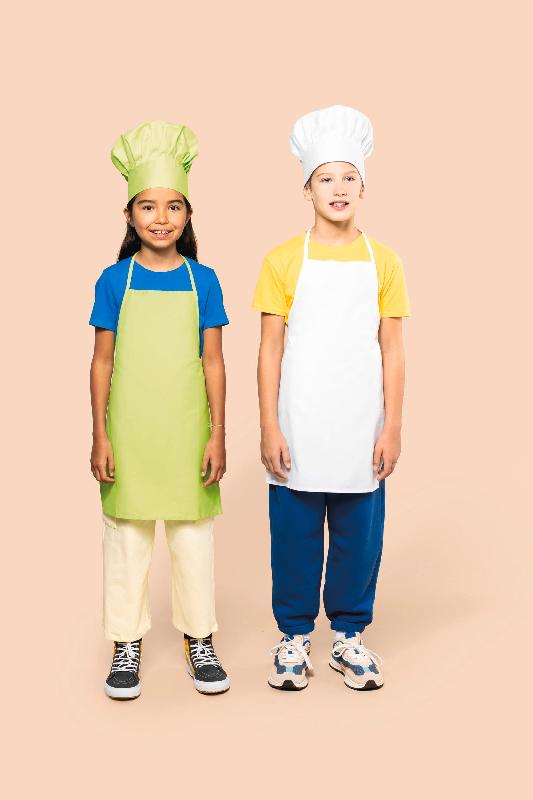 Kit chef cuisinier enfant - Toque et tablier ajustables 100% coton - Réf: K884_0