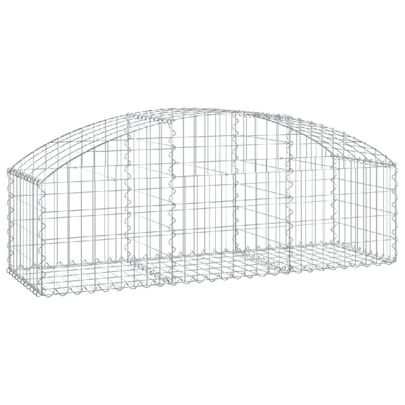 Panier de gabions clôture cage mur de soutènement arqué 150 x 50 x 40/60 cm fer galvanisé Argent 02_0039987 - métal 3000218897536