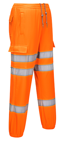 Pantalon jogging haute visibilité orange RT48 XXL - bandes réfléchissantes, 5 poches, norme EN ISO 20471_0
