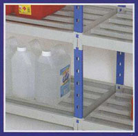 Rayonnage avec tablettes de rétention - Tablette-bac Mod. 3 - 17L - Dimensions 1000x400mm_0