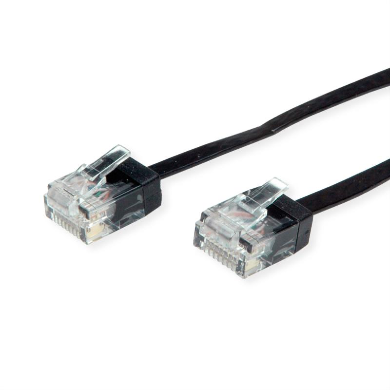 ROLINE Cordon Cat.6A (Classe EA) UTP, extra-plat, noir, 0,5 m_0