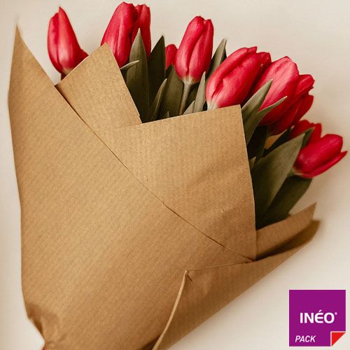 Papier Cadeau Fleurs 20 Feuilles Papier Emballage Bouquet Imperméable - 58cm Avec Bord Doré - 5 Couleurs Pour Fleurs, Cadeaux Ou DIY Feuille Emballage Bouquet De Fleurs