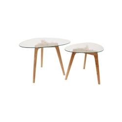 Tables gigognes galets plateaux en verre trempé (Lot de 2) The Home Deco Factory - marron 3561864332128_0