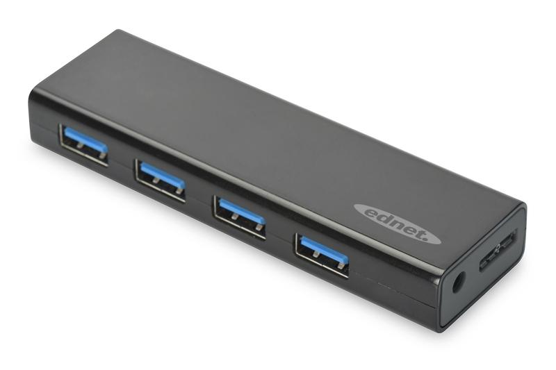 EDNET 85155 - Hub USB 3.2 Gen 1 (3.1 Gen 1) Micro-B - 4 ports - 5000 Mbit/s - Noir_0
