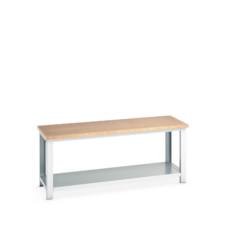 41003505 - Établi avec ossature Cubio Mpx - Tablette inférieure pleine profondeur - 2000x750x840 mm - RAL 7035_0