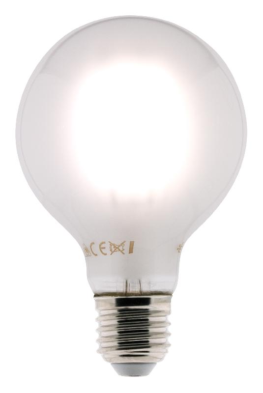 Ampoule déco dépolie filaments LED E27 - 6W - Blanc chaud 2700K - 600 lumens - A++ - Zenitech_0