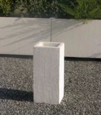 Cendrier extérieur Argon en béton - forme carrée - option antigraffiti - à remplir de sable ou grille en option - 33x33 cm - 72 cm de hauteur - 165 kg - 6 L_0
